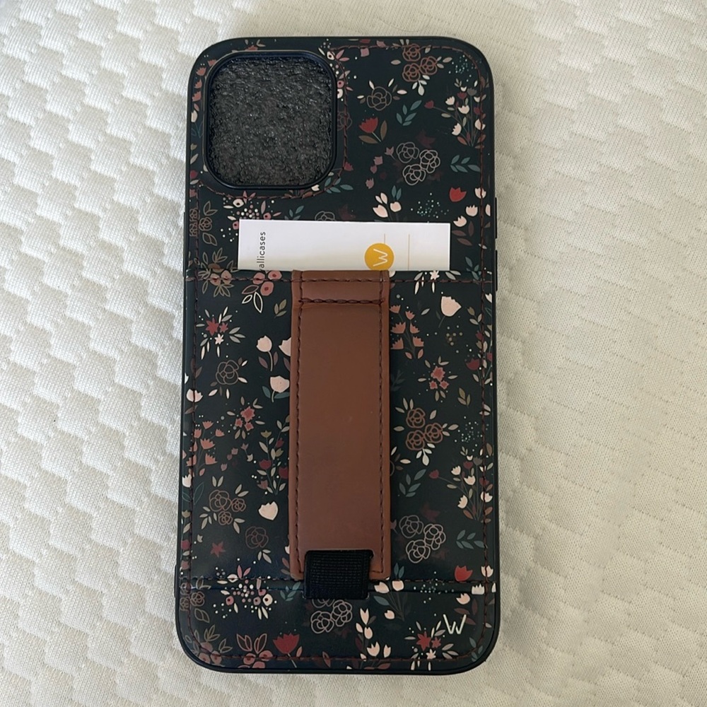 Floral Phone Case with Brown Strap